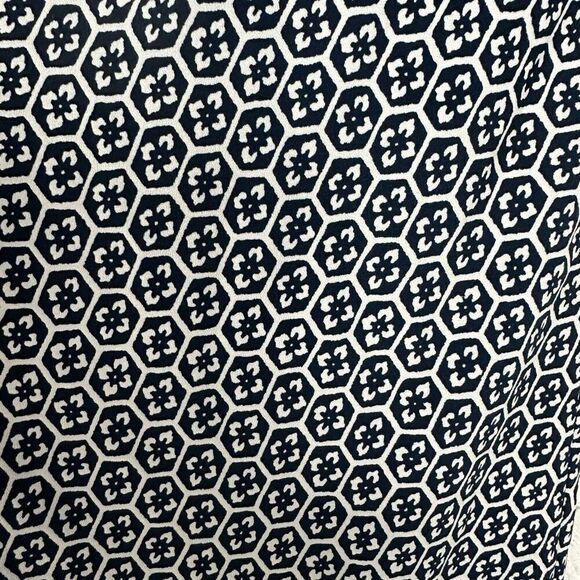 Talbots Drawstring Elastic Waist Pant size Large Navy White Geometric Print - Picture 6 of 7
